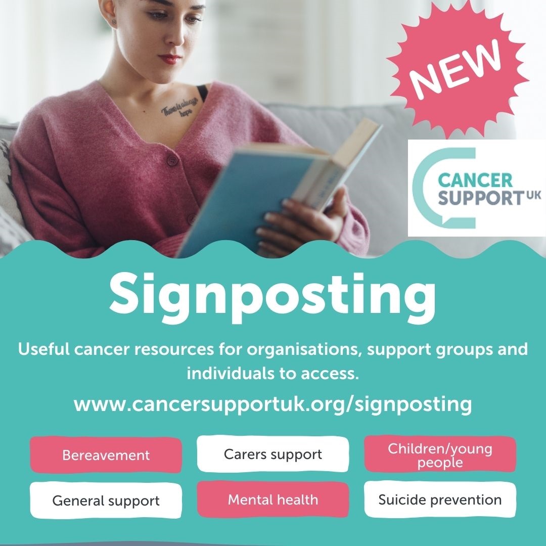 CSupportUK's tweet photo. Our website now features a new Signposting section. This extensive reference resource is available for organisations, support groups &amp; individuals. It contains info about useful charities/bodies who offer help &amp; support to people affected by cancer. https://t.co/9t0iopZxSB https://t.co/qexgheibNS