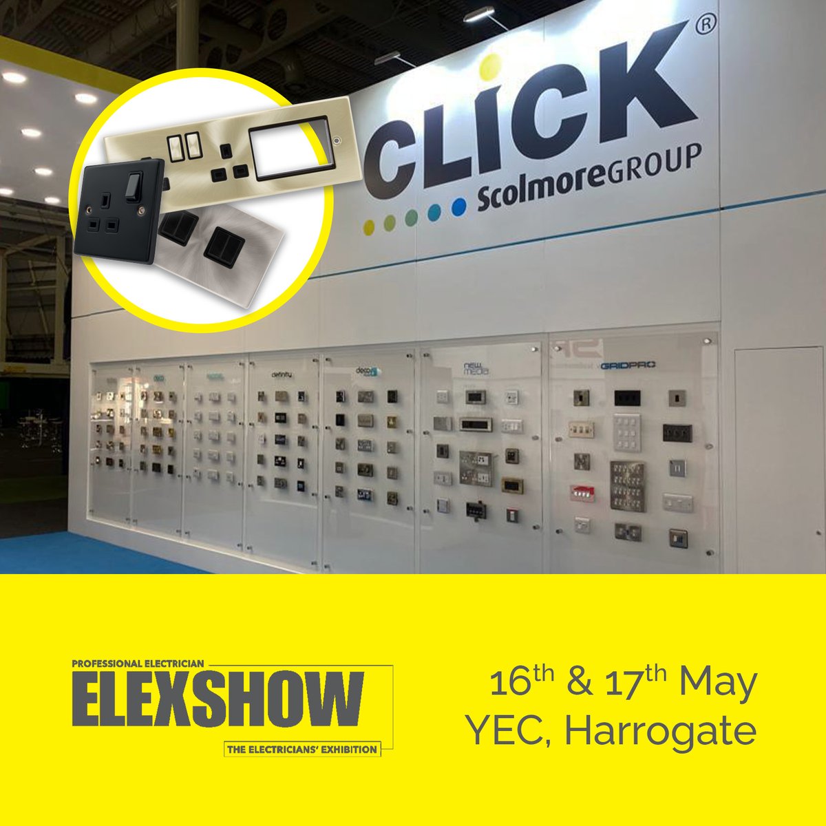 📅 We're just 4 weeks away from @Elexshow in Harrogate! The friendly experts from #ClickScolmore will be there to answer your wiring accessory questions 🙋 Follow the link to register for your FREE entry 👇 ⚡ registration.hamerville.events/exf/no1pkpq5eu… #Elex #ElexShow #ElexHarrogate