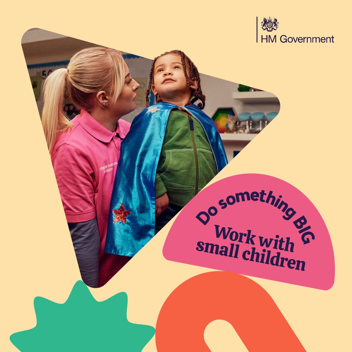 #DoSomethingBig 
Work with small children
Calling bright minds, big hearts, builders of trust and wobbly towers, who know that every little thing makes a big difference
‘Search early years careers’ or visit the website
earlyyearscareers.campaign.gov.uk bit.ly/3W1E37x