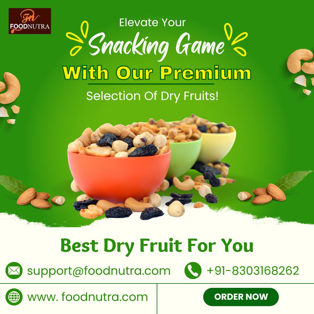 Visit our website or shop online to explore our premium selection of dry fruits and take your snacking to the next level with FoodNutra! 🛒🌟

#HealthySnacking #PremiumDryFruits #NutritiousDelights #FoodNutra