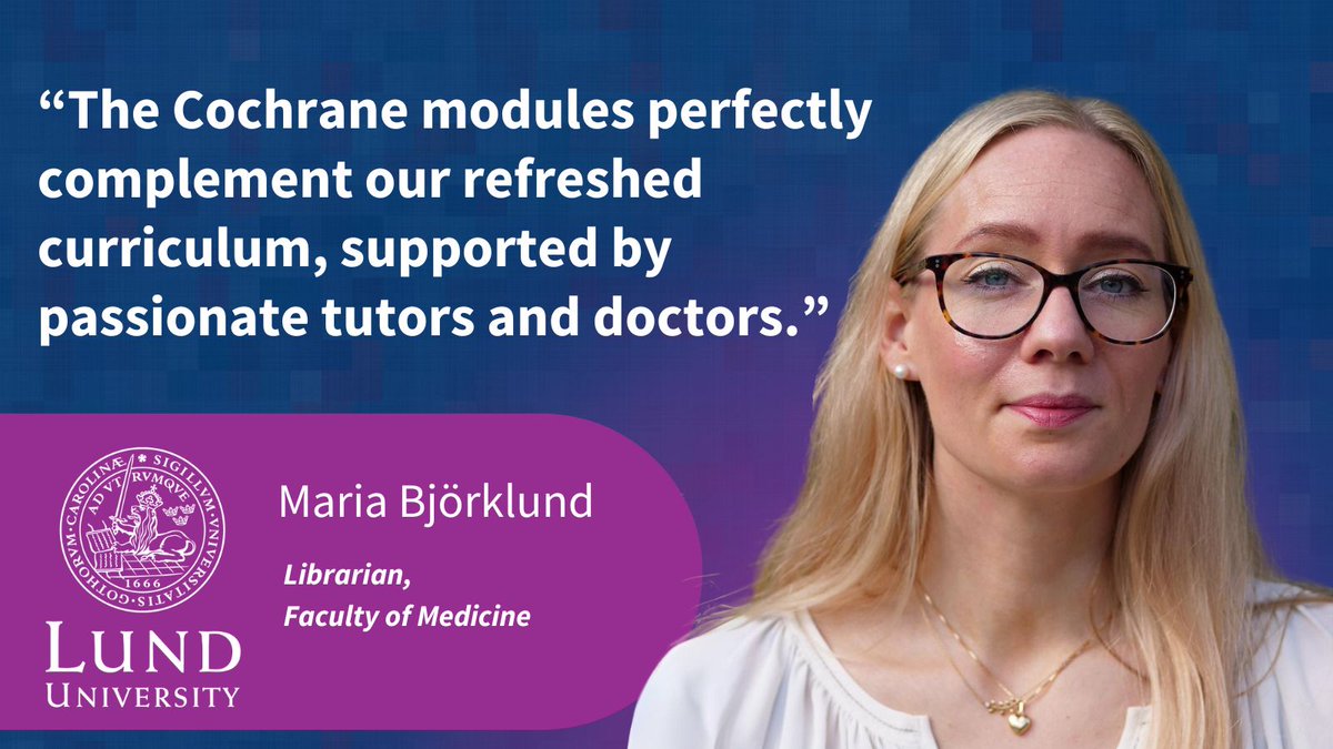 cochranecollab's tweet photo. 📚 🏥 @CochraneSweden &amp; @lunduniversity have embedded Cochrane Interactive Learning and #RevMan into their curriculum! 🤓 Student feedback has been positive &amp; some have been inspired to co-author their own #SystematicReview or go into clinical research!
https://t.co/rbLjlWLK7g https://t.co/DPg5hypuzs