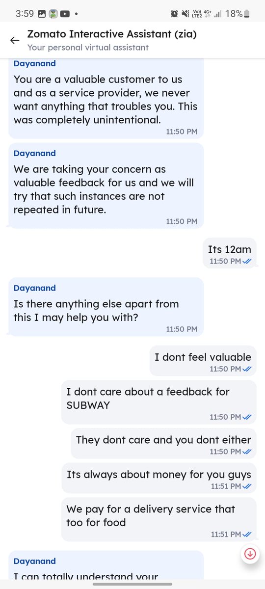 ellb02's tweet photo. @zomato @zomatocare
Horrible delivery from Subway.
Agent was late by 90 mins as my order was combined with someone else, got bad bad customer service, got half my stuff, stale sandwiches, and missing Coke! #deliverynightmare Nobody was ready to look into this issue and compensate https://t.co/oyuUpwdgBu