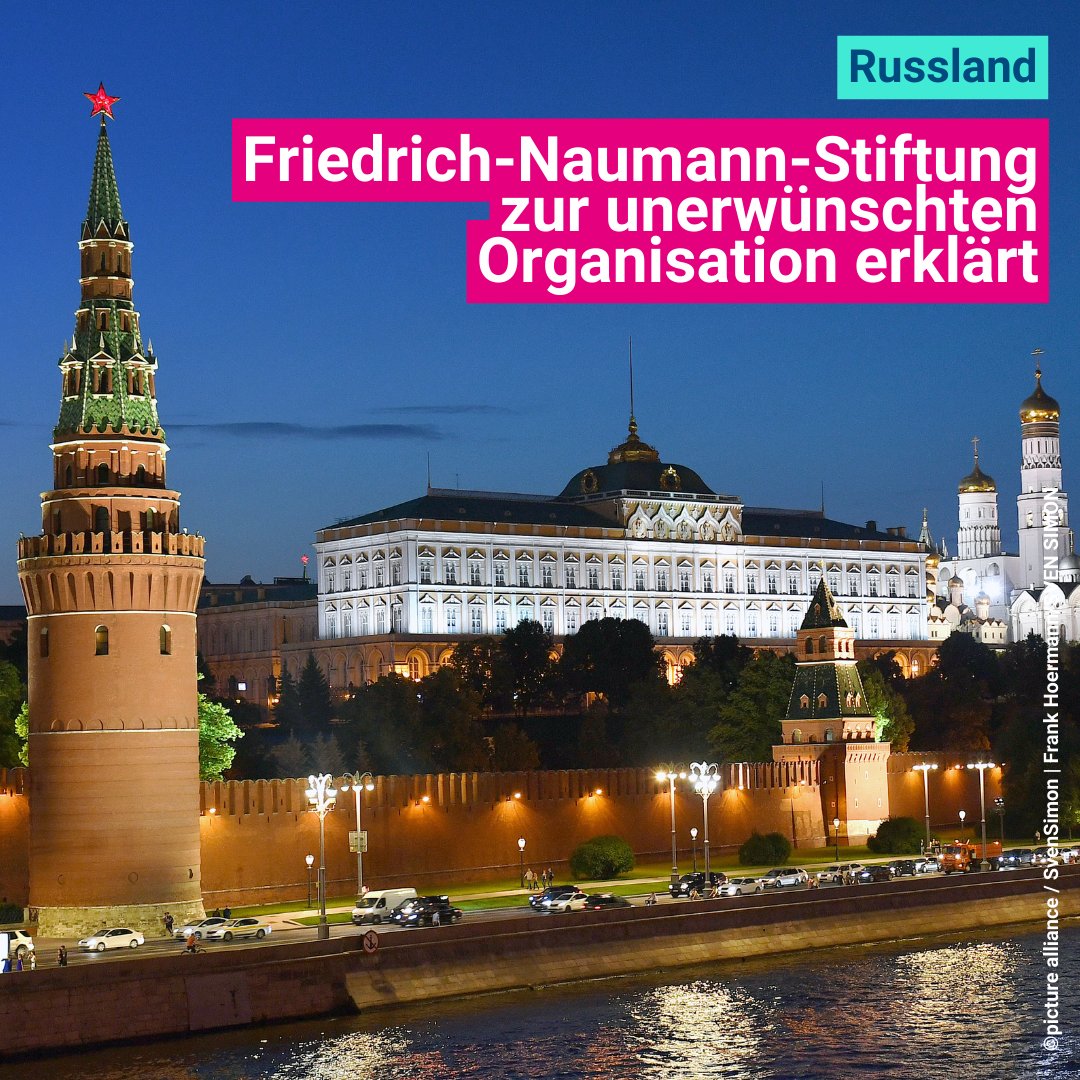 🚨NEWS: Die Friedrich-Naumann-Stiftung für die Freiheit wurde zur unerwünschten Organisation durch die Russische Förderation erklärt. Der Vorstand der Stiftung sagt dazu: 'Die Russische Föderation hat die Friedrich-Naumann-Stiftung für die Freiheit zur unerwünschten Organisation