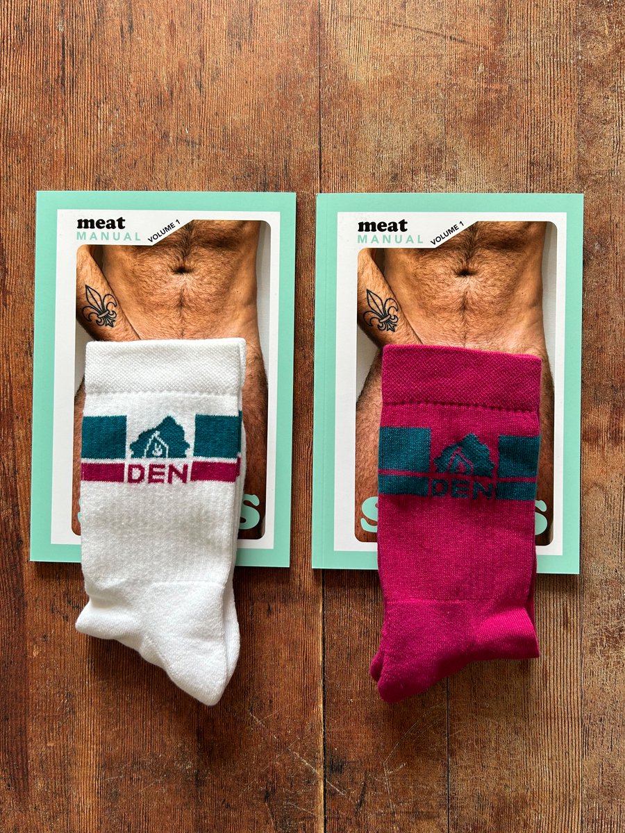 meatzine's tweet photo. Retweet to win a copy of meat MANUAL Vol. 1 and 2 pairs of @denloungewear socks https://t.co/XG1xRwzofw