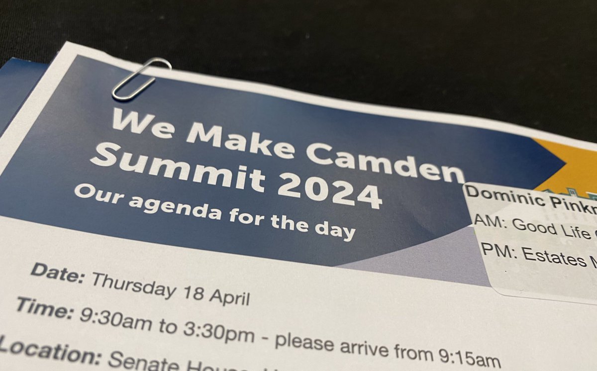 At the We Make Camden Summit 2024 - should be an interesting day! 

#wemakecamden
