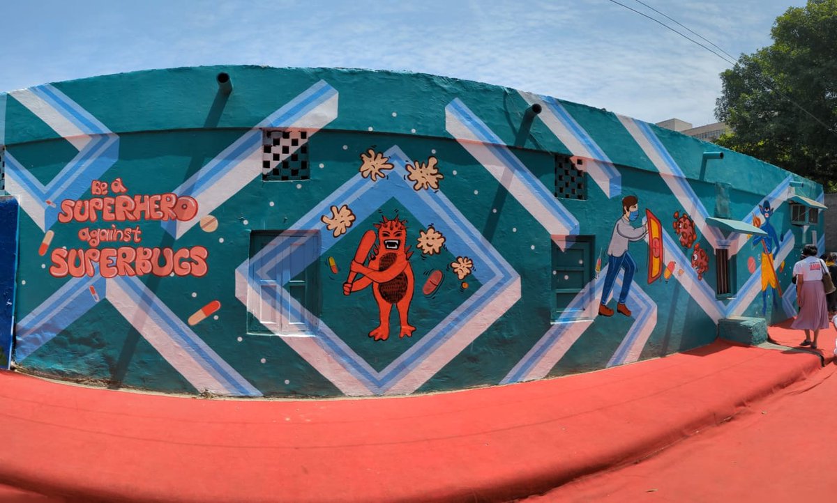 SaSuperbugs's tweet photo. Unveiling the power of #art in the fight against #superbugs!
SaS is excited to reveal #PacMan themed #AMRawareness mural in New Delhi in collaboration with @delhistreetart & @NLinIndia. This vibrant piece is not just a mural but a call to action. Let’s #StopSuperbugs together. https://t.co/2eMJQQDaL9