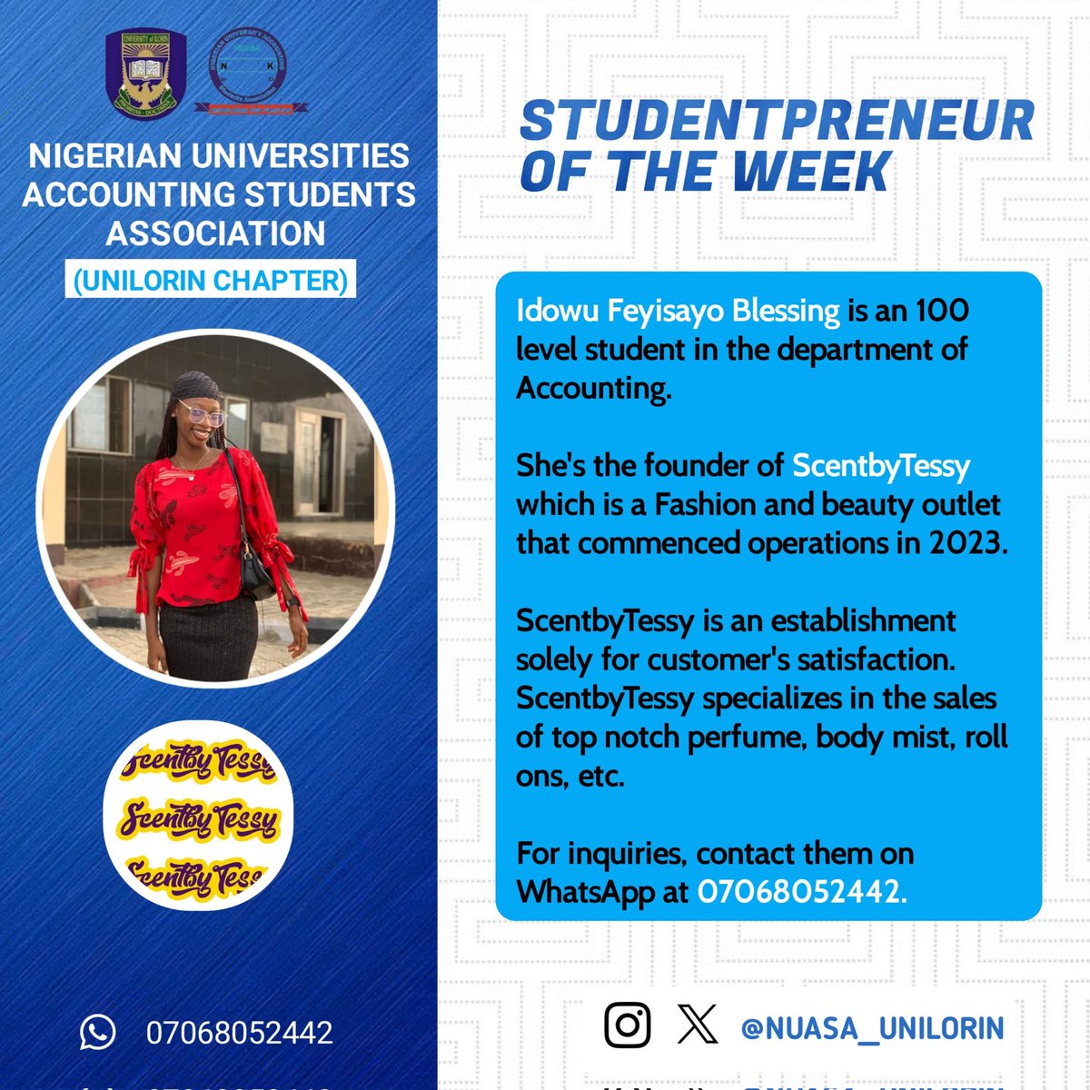 STUDENT ENTREPRENEUR OF THE WEEK

SCENTBYTESSY