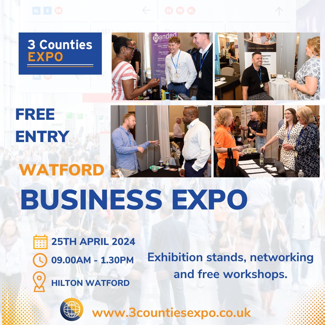 Next week Hertfordshire Growth Hub team will be attending the @3CountiesExpo - Watford! Make sure you register for FREE by clicking the link below and come speak to one of the team! #3CountiesExpo2024 #ExpoWatford #3CountiesExpo #3CountiesExpoWatford eu1.hubs.ly/H08GpKH0