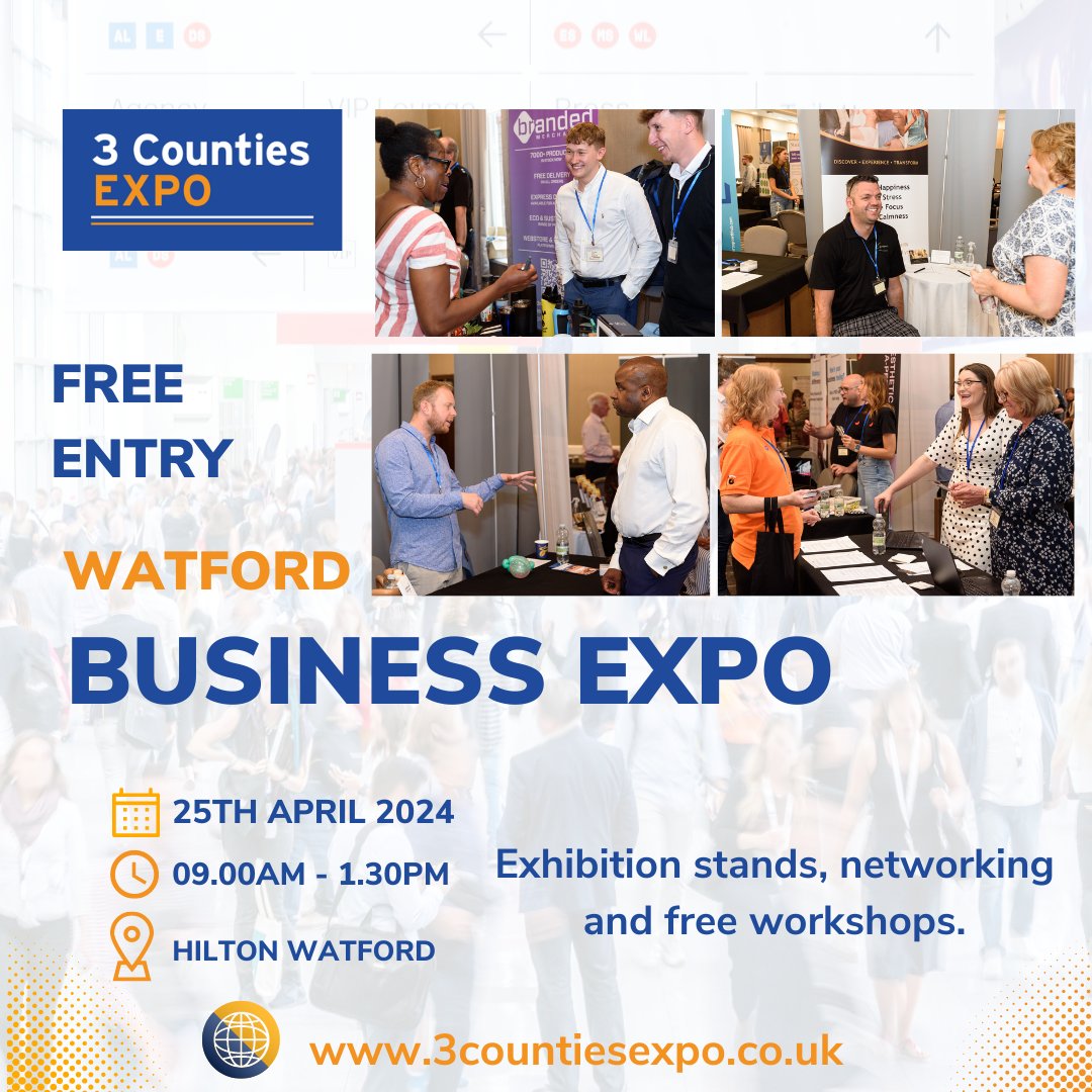 Next week Hertfordshire Growth Hub team will be attending the <a href="/3CountiesExpo/">The3CountiesExpo</a> - Watford! Make sure you register for FREE by clicking the link below and come speak to one of the team! #3CountiesExpo2024  #ExpoWatford #3CountiesExpo #3CountiesExpoWatford eu1.hubs.ly/H08GpKH0