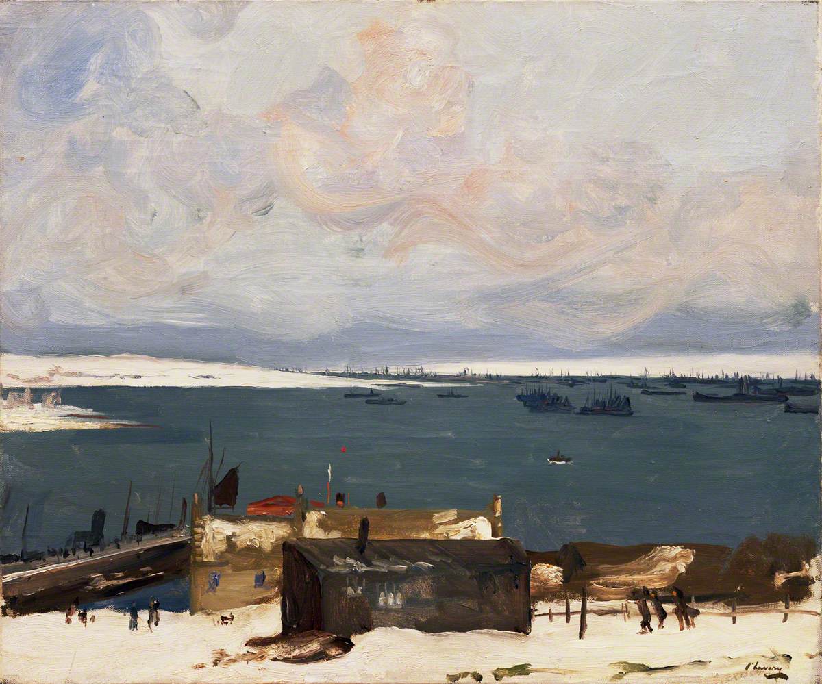 This week @artukdotorg #OnlineArtExchange is celebrating Lavery on location @UlsterMuseum Lavery travelled to Orkney in 1917 to paint the Grand Fleet in Scapa Flow Here's Long Hope: Orkney by John Lavery from the collection at @I_W_M (Imperial War Museums) #LaveryOnLocation