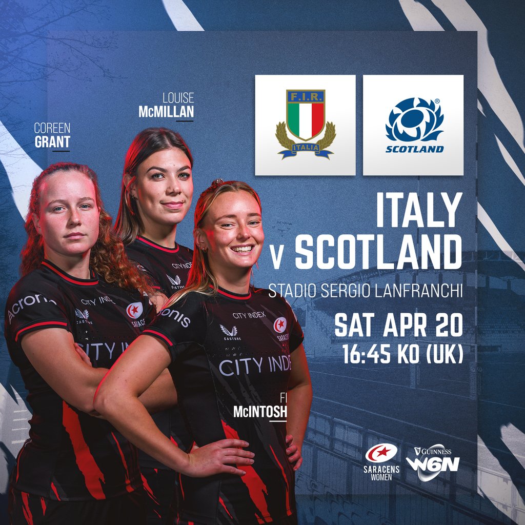 3️⃣ Sarries aiming for a Scotland win over Italy this weekend! 🏴󠁧󠁢󠁳󠁣󠁴󠁿 #YourSaracens💫