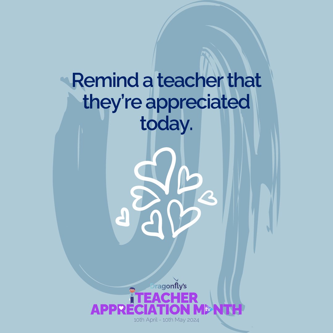 We're trying to reach 100,000 teachers for our Teacher Appreciation Month 🤯 Help us achieve our goal and tag a teacher below to remind them that they are appreciated today and everyday 💜 #teacherappreciationmonth #dragonflyappreciatesteachers #TAM2024 #teachersoftwitter