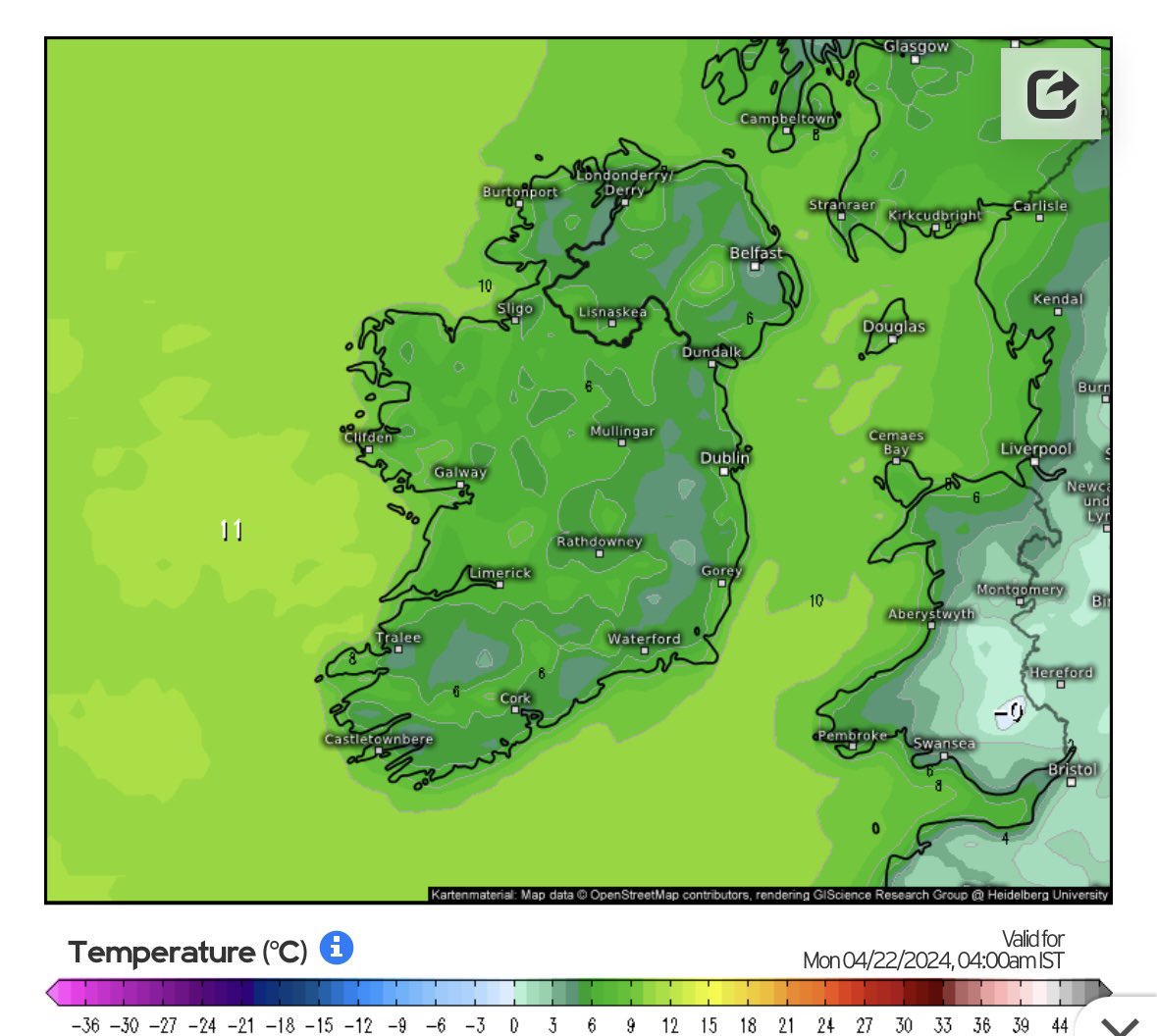 Mild Days and Cold Nights are the theme for this coming settled weather! Most importantly DRY! West is best.