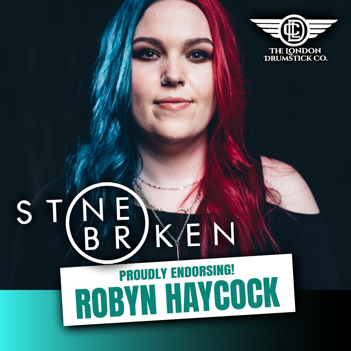 🥁🌟 Let's give a thunderous welcome to the incredible Robyn Haycock, powerhouse drummer of the UK hard rock sensation @StoneBroken_ , as our newest endorser at London Drumstick Company! 🤘💥 #WelcomeRobyn #LondonDrumstickCo #StoneBroken #HardRock #FemaleDrummer