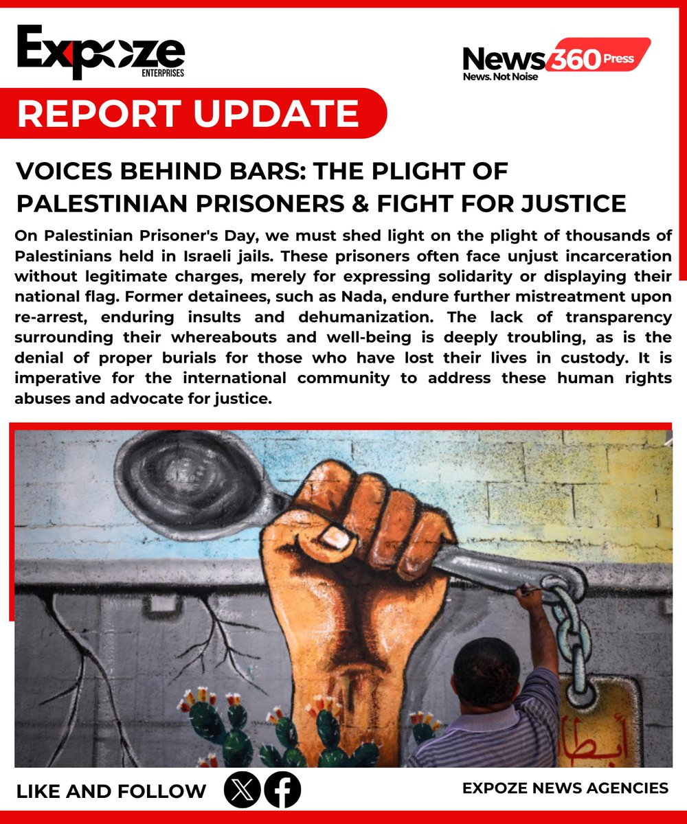 #UPDATE: Voices Behind Bars: The Plight of Palestinian Prisoners and the Fight for Justice

#VoicesBehindBars #PalestinianPrisoners #FightForJustice #PrisonersRights #HumanRights #PalestineStruggle #JusticeForAll #IncarcerationInjustice #Advocacy #Solidarity