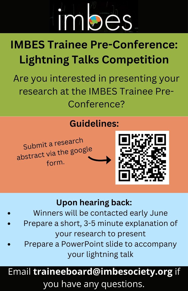 ! IMBES Trainee Pre-Conference ! Are you interested in presenting your research at the @IMBESoc Trainee Pre-Conference on July 10, in Leuven? Submit a research abstract via the Google form: docs.google.com/forms/d/e/1FAI…