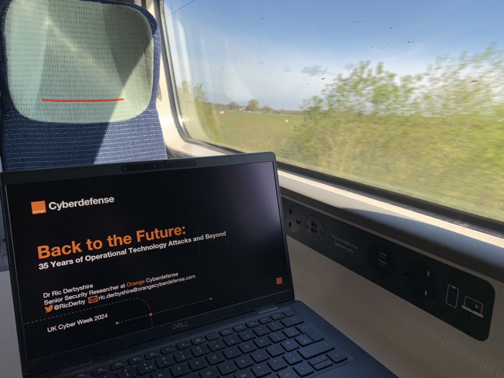 Running through my talk while en route down to @UKCyberWeek. I’m speaking at 1400 on the OT and Cloud Security stage.

Give me a shout if you’re about and maybe come see me talk! 😍