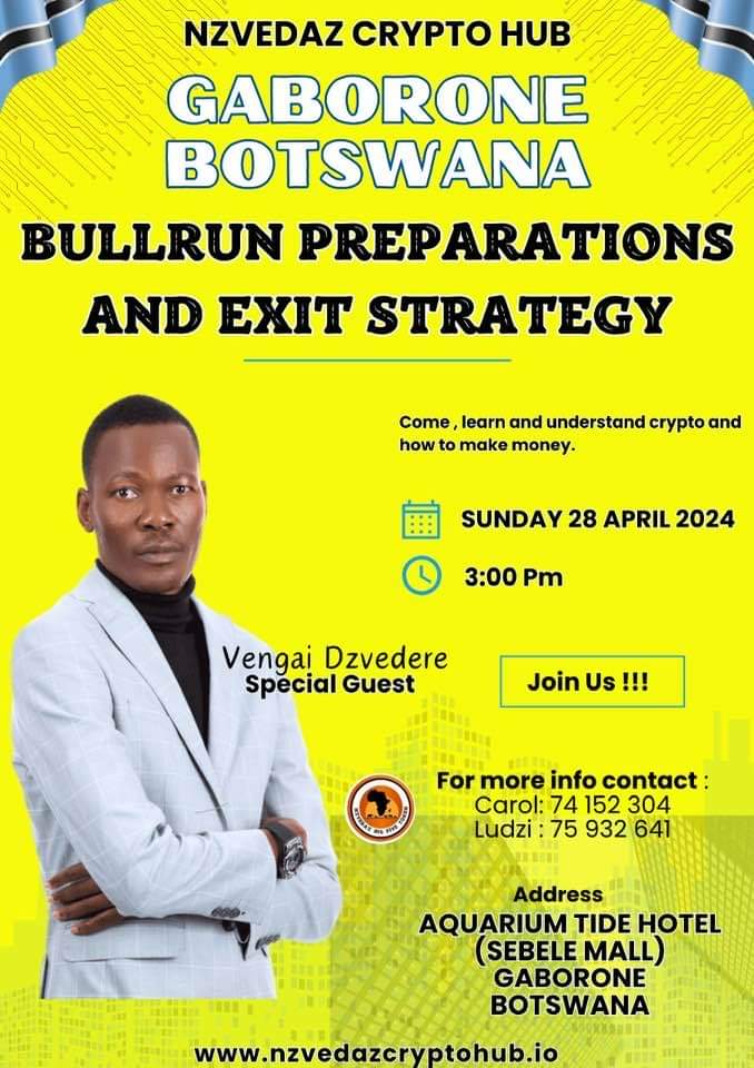 It is going to be unique, first-of-its-kind, hence a must attend as it is THE FINAL PUSH. THIS TIME WE GOING TO DISCUSS MORE ON #BTCHALVING ,WHEN WILL #BULLRUN START ,THE EXIT STRATEGY (very important) and WHAT TO DO NOW TO CAPITALISE BEFORE THE NEXT SURGE OF THE #CRYPTO