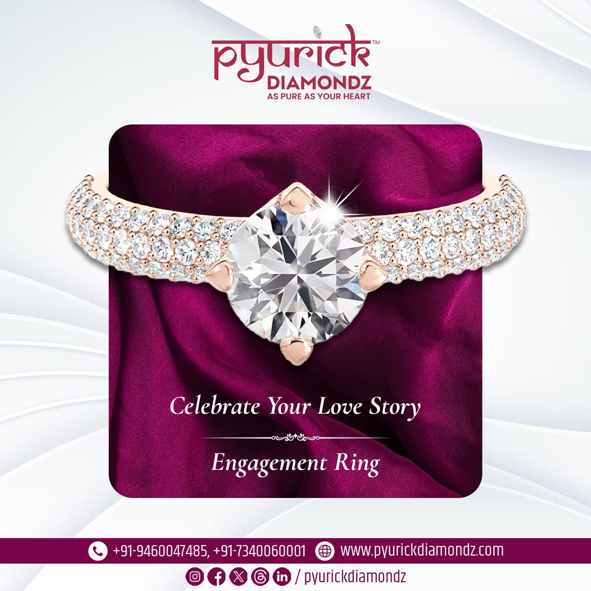Celebrate your Love Story with Engagement Ring✨💎
.
#engagementring #ElegantGems #LuxuryJewelry #ShineBright #udaipur #diamonds #finejewelry #pyurickdiamondz #trending #explore