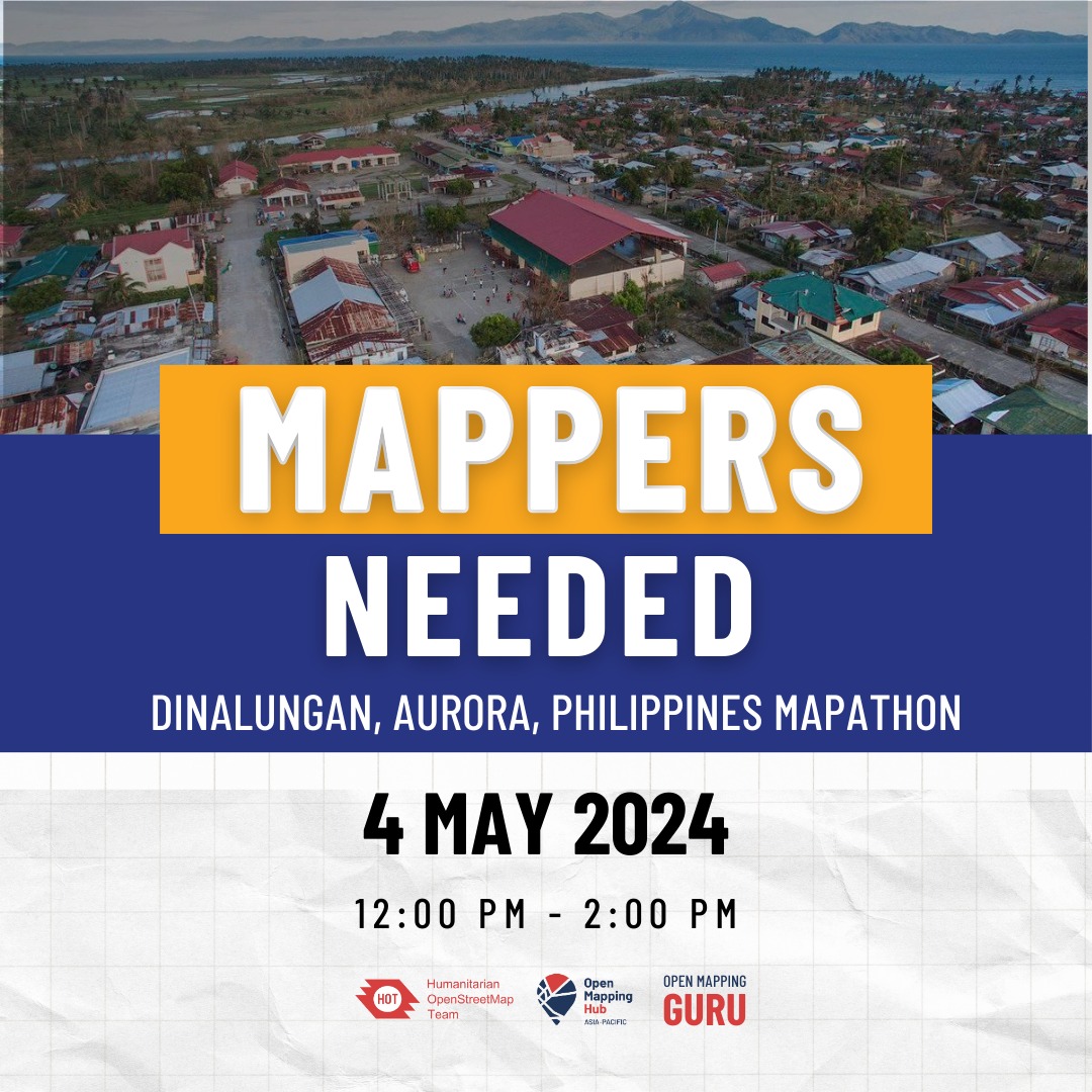 UPCOMING #MAPATHONS in April and May! Join #APHub and learn how to map buildings and roads on #OpenStreetMap, and support developmental and humanitarian efforts! - Papua New Guinea - Oceania (Tonga, Micronesia, Vanuatu) - Bhutan - Philippines Register at forms.gle/4QDFZUQ61RaXC4…