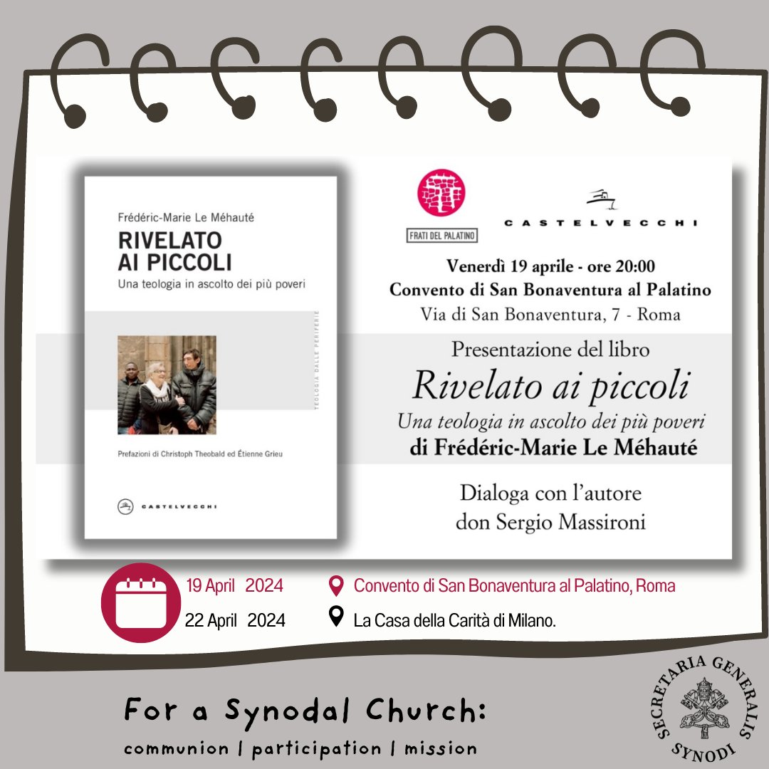 'Revealed to the little ones. A theological reflection a book of Frédéric-Marie Le Méhauté by @Castelvecchieditore When the spiritually and materially poor encounter one another, they begin a journey towards finding answers to each other’s needs. Synthesis Report,4d #synodality