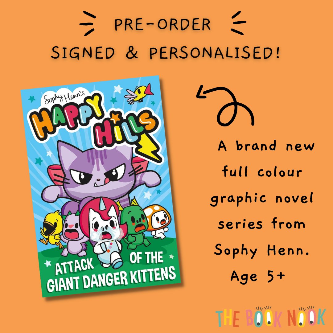 We're so excited about @sophyhenn's new comic book series for ages 5+ #HappyHills!! If you're near #Hove book in for the very first Happy Hills event 👉booknookuk.com/events/ & if you can't make the event you can still pre-order a *personalised* copy 👉 booknookuk.com/product/pre-or…