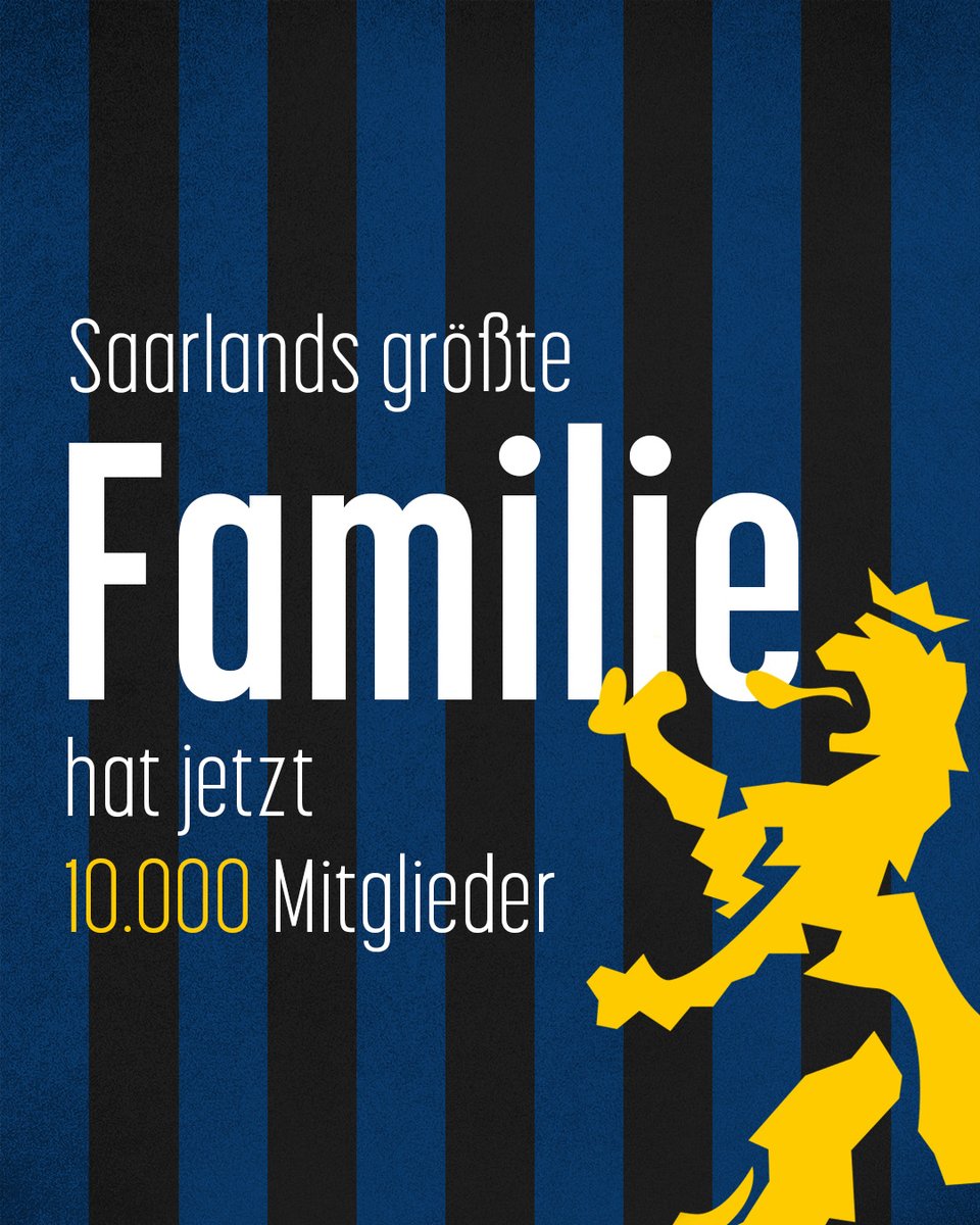 WIR SIND 1️⃣0️⃣.0️⃣0️⃣0️⃣💙🖤💫
Ein schönes Geschenk: An unserem 121. Geburtstag erreichen wir die 10.000-Mitglieder-Marke! 😍 Happy Birthday, FCS! 🦁