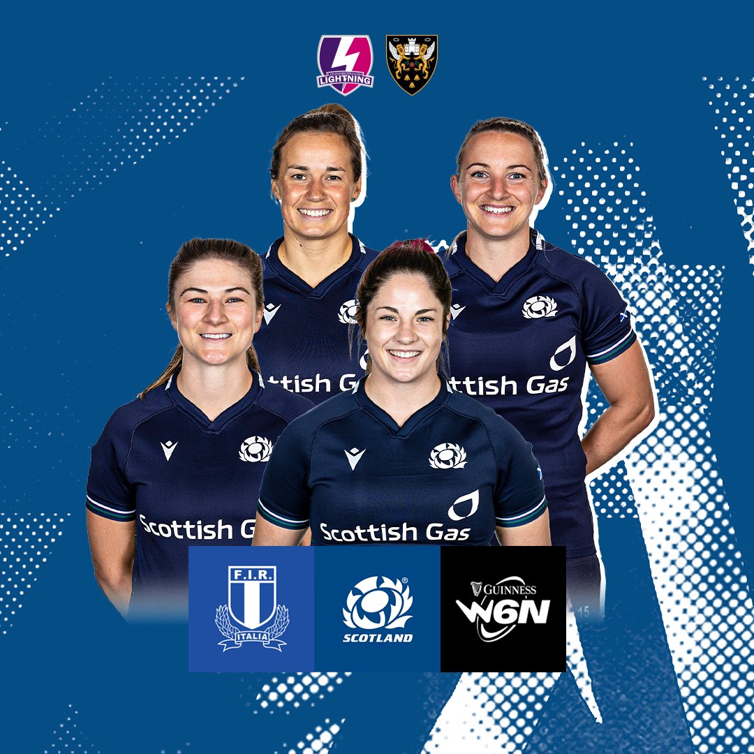 𝗜𝘁𝗮𝗹𝘆 𝗯𝗼𝘂𝗻𝗱 🇮🇹 ✈️ Scotland take on Italy in the Guinness Women’s Six Nations on Saturday (kick-off: 4.45pm) with four Lightning players in their match day squad. Buona fortuna Christine, Chloe, Rachel & Helen! #LightningStrikes⚡️🏴󠁧󠁢󠁳󠁣󠁴󠁿