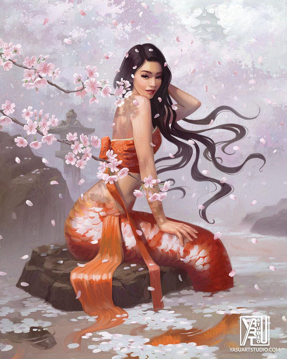 Reposting this mermaid from last year because it's cherry blossom season!