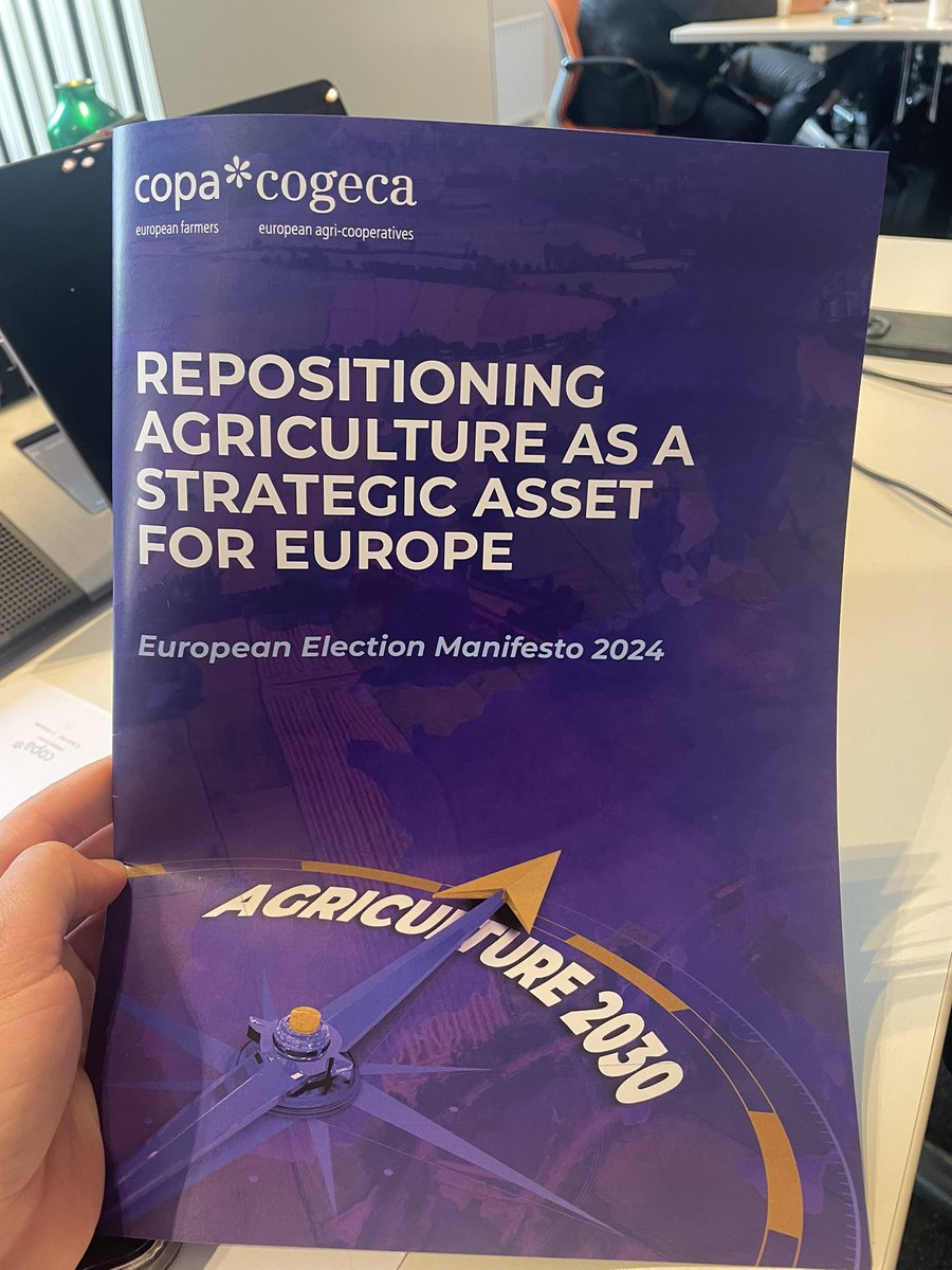Presenting the <a href="/COPACOGECA/">COPA-COGECA</a> election manifesto in #Brussels to representatives of <a href="/RenewEurope/">Renew Europe</a> <a href="/GreensEFA/">Greens/EFA in the EU Parliament 🌍</a> <a href="/ecrgroup/">ECR Group</a> <a href="/EPPGroup/">EPP Group</a> <a href="/TheProgressives/">S&D Group</a>: A clear call to reposition agriculture as a key strategic sector for tomorrow’s Europe!