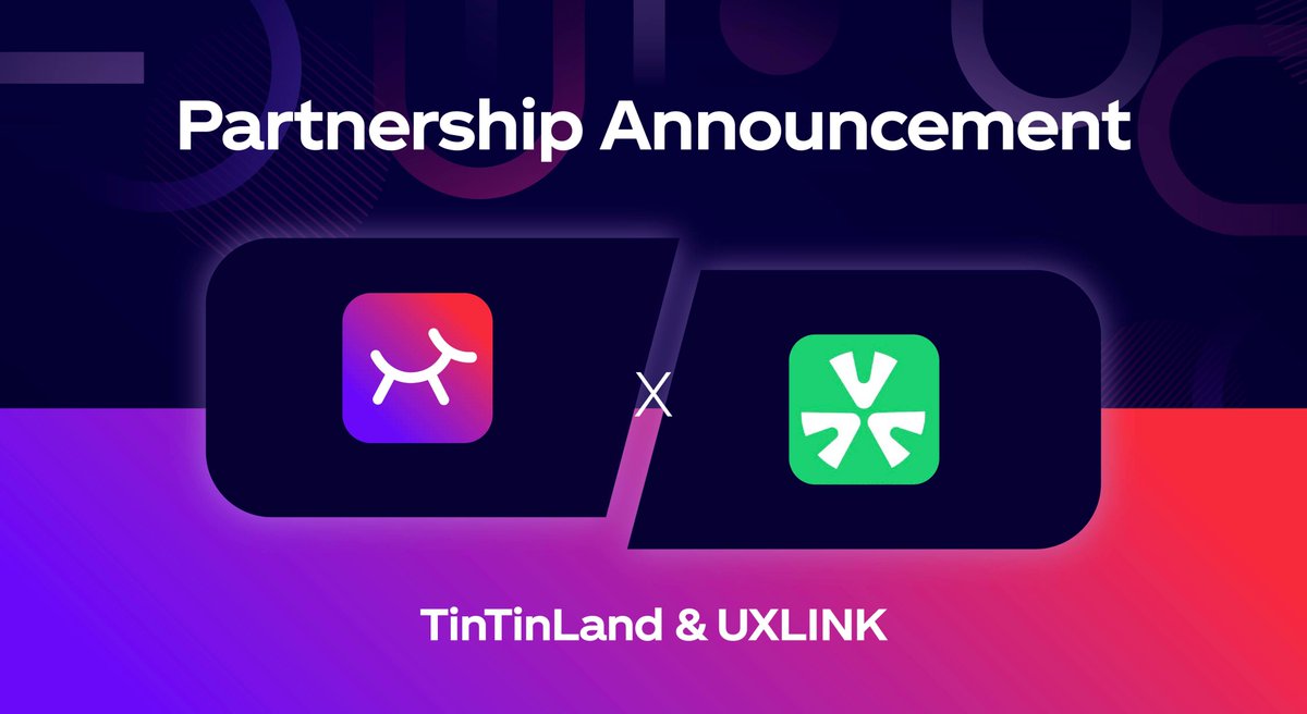 OurTinTinLand's tweet photo. 🤝Thrilled to announce our partnership with @UXLINKofficial!

🌱#TinTinLand is now committed to enhancing the UXLINK ecosystem, a holistic social ecosystem that combines a Web3 gateway, social trading exchange, and foundational infrastructure. 

👥#UXLINK is revolutionizing how users engage with the digital and social landscape in Web3, providing seamless interactions and trading experiences.

🎉Follow our progress and be a part of this transformative journey. Join us and shape the future of social #Web3.