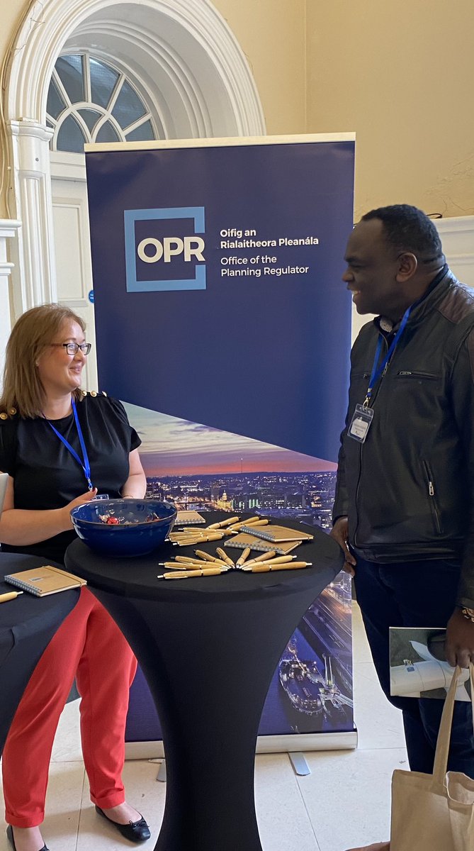Good meeting Solomon, Planner with Fingal County Council, who was very positive about our Learning from Litigation bulletin. Solomon and Laura, OPR Senior Planner pictured this morning at #planningconf24, if you’re attending this year in Waterford, please visit our stand.