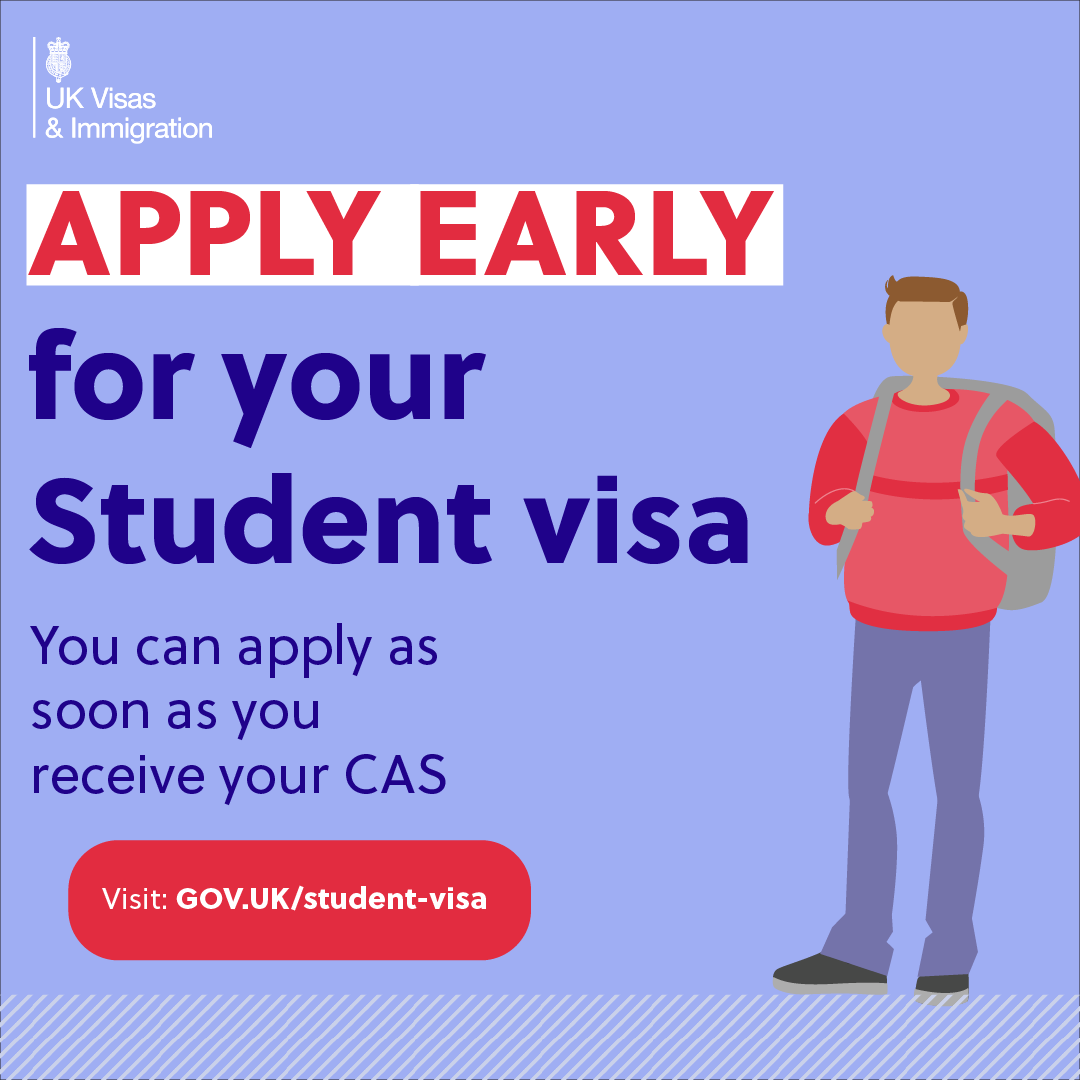 As soon as you have your CAS from your chosen university, start preparing your documents for your UK Student visa. You can apply up to 6 months before your course start date. For further information go to gov.uk/student-visa/a… #UKStudentVisa