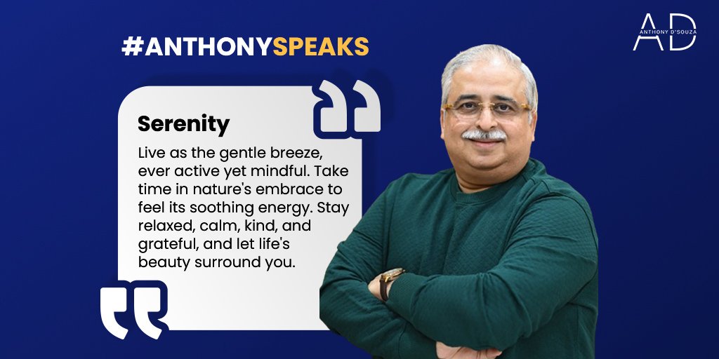 Embrace nature's serenity.

#Anthonydsouzaspecks #serenity #readandreflect #bookishwisdom #literaryluminaries #pagesofinspiration #anthonydsouzaquotes #quoteofthebook #wisewordsread
#inkandinspiration