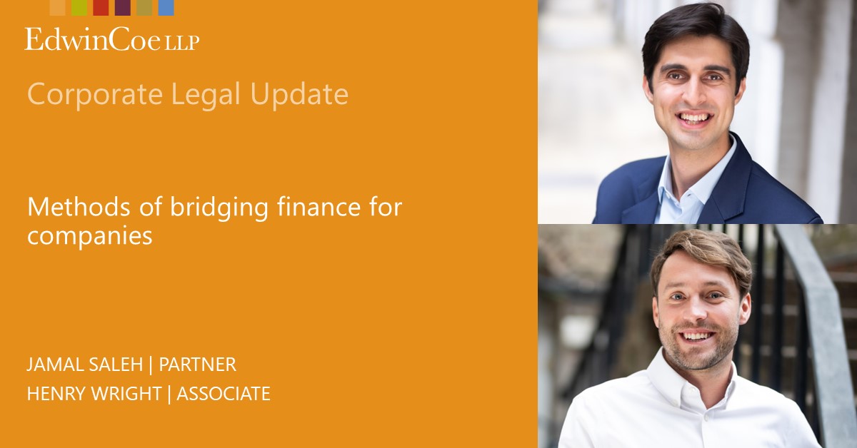 Jamal Saleh and Henry Wright briefly introduce three options which can be implemented either independently to raise capital or, as we commonly see, as bridging finance before a company’s next substantial financial injection. edwincoe.com/blogs/main/met… #corporatelaw #funding