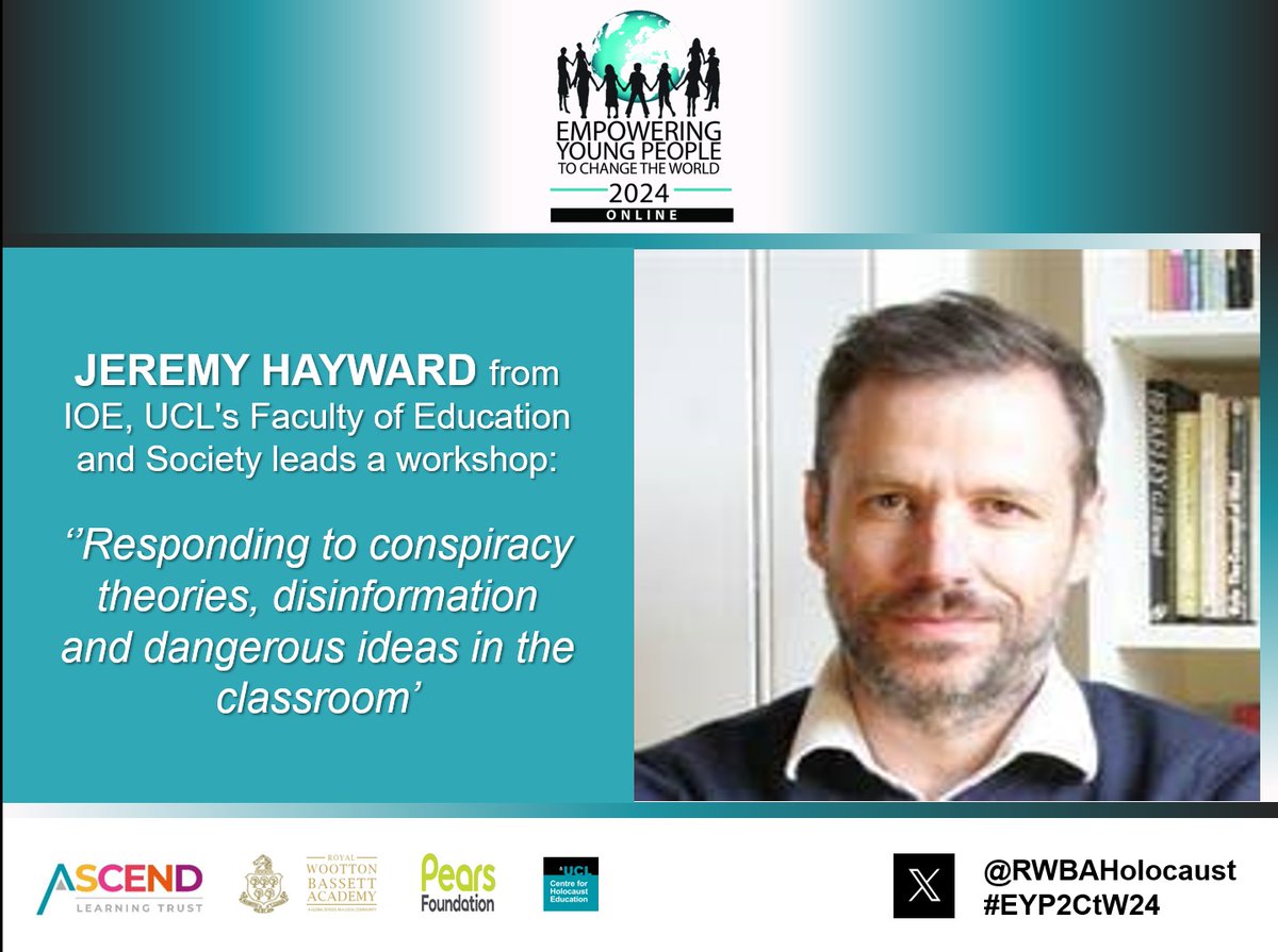 Our next #EYP2CtW24 session is, Mon 29 April, 4pm (UK) & sees us welcome Jeremy Hayward @IOE_London @IoECitPGCE. Free sign up for this online workshop or remaining conf sessions via: forms.office.com/r/e6pUfg32Bm RT @GeogOnOut @PSHEsolutions @ACitizenshipT @soper_mr @ArthurJChapman
