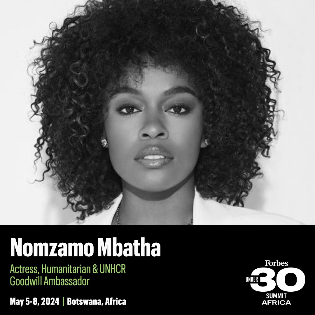 [NEW SPEAKER ANNOUNCED] 📣 🎉We cannot wait to see @NomzamoMbatha speak at the 2024 #ForbesUnder30Africa Summit🎉? Don't miss the opportunity to hear from these incredible voices at the 2024 Forbes Under 30 Summit Africa on May 5 - 8! We’re bringing together a remarkable…