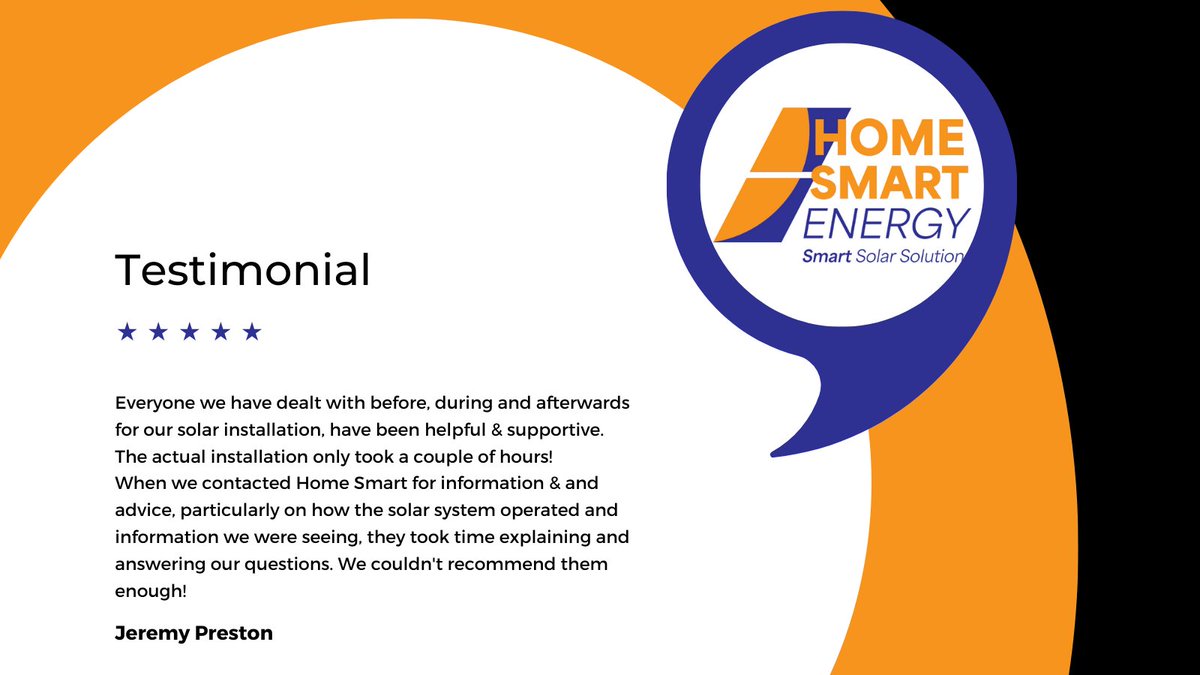 Absolutely over the moon to receive another 5-star review for Home Smart Energy! 🌟

It's moments like these that show why we're so passionate about what we do. 

  #solar #solarpower #solarsystem #renewableenergy #solarpanels