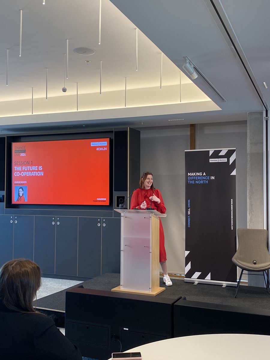 DowntownBusines's tweet photo. We are delighted to kick off #CML24 with our first talk of the Day: The Future is Co-operation Where @RoseMarley1, chief executive of @CooperativesUK, will be giving her thoughts on how co-operation affects everything from AI to UKSPF and why it’s important. https://t.co/l4EJrqb3k9
