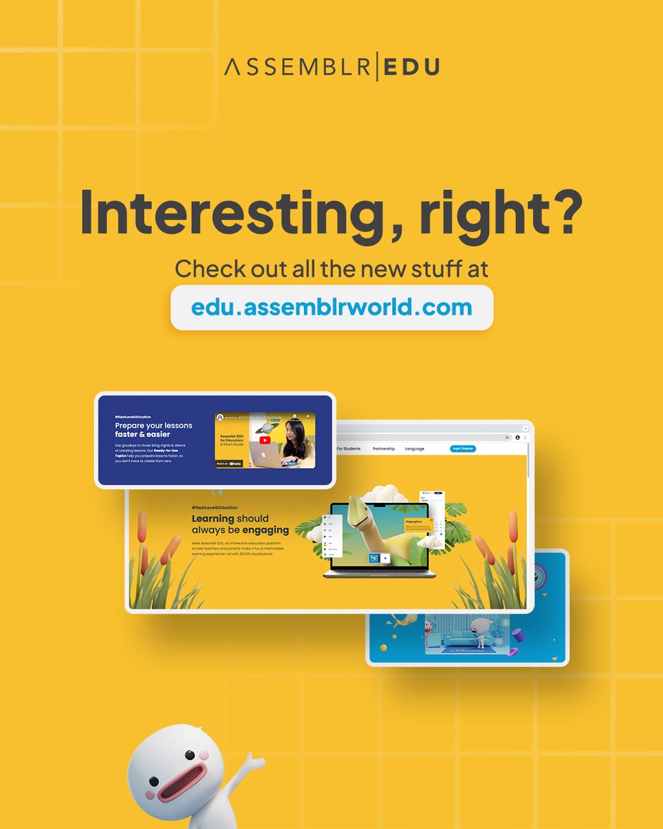 assemblrworld's tweet photo. New looks coming to our website! Not only the new design, but you’ll also get captivated with the simple yet detailed information about us 😉

Go check out the new stuff at https://t.co/cUm5EsBcgL 👈🏻 What do you think about it?  #AssemblrEDU #website #freshlook https://t.co/Y8jpVCPEiU