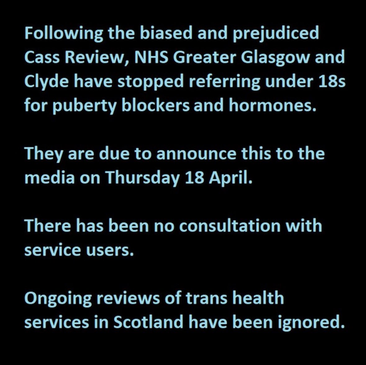 Nathan_Unite's tweet image. This decision will cost lives. The suicide rate in the trans community is already astronomical. Trans kids need support, not to be used as a political football.

If you care at all about the preservation of human rights &amp;amp; women’s rights in this country, join us 🏳️‍⚧️

#SandyfordGIC