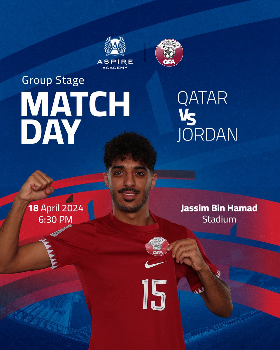 الجولة الثانية لمنتخبنا ✨ منتخب قطر الوطني لكرة القدم يلعب ثاني مباراة من #كأس_آسيا_تحت23سنة مع منتخب الأردن ⚽️