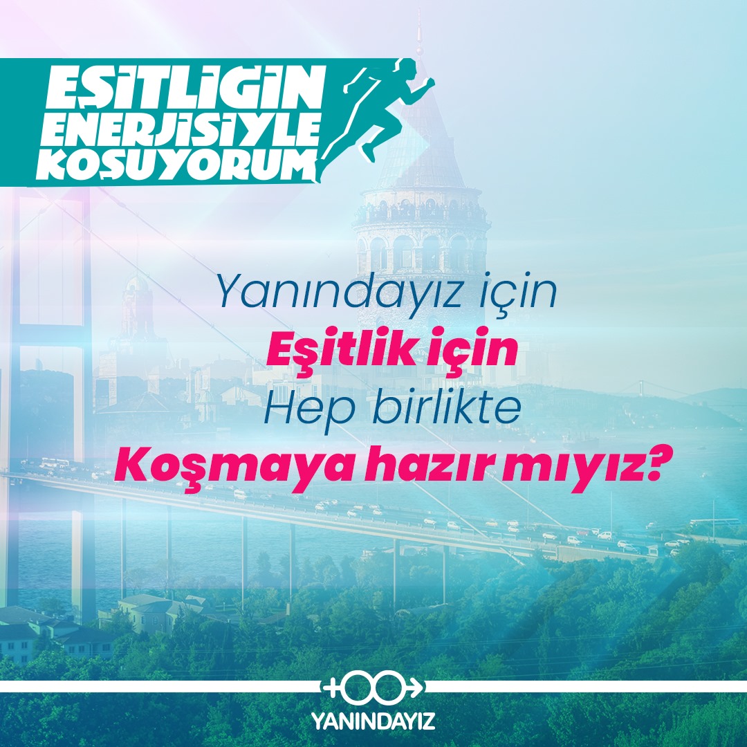 28 Nisan’da İstanbul Yarı Maratonu’nda eşitlik için hep birlikte koşuyoruz. ‘Eşitliğin Enerjisiyle Koşuyorum’ diyen herkesi bekleriz. Bir arada olmak için bize özel mesaj yoluyla ulaşabilirsiniz. İstanbul Yarı Maratonu’nda da eşitliğin #yanındayız #EşitliğinEnerjisiyleKoşuyorum