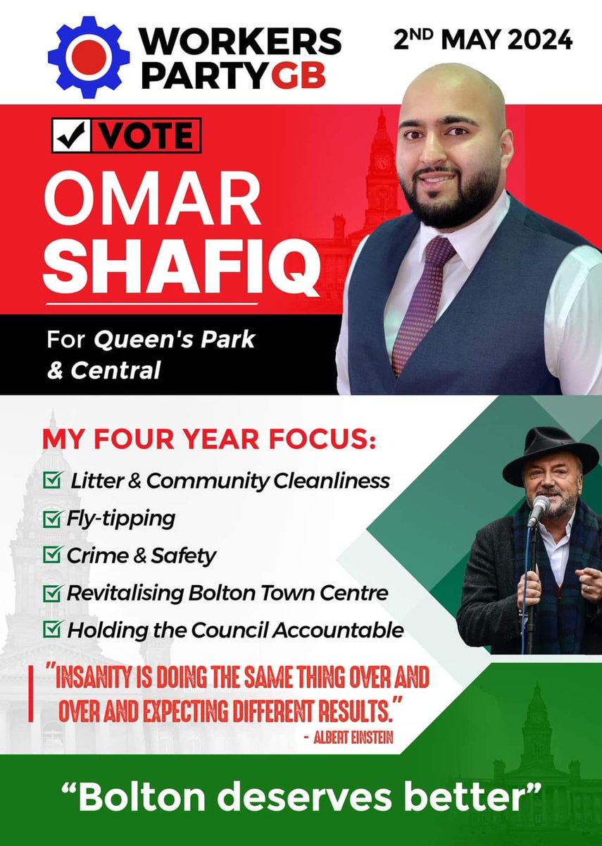 Give Genocide the Kick in #Bolton, vote Omar for the @WorkersPartyGB