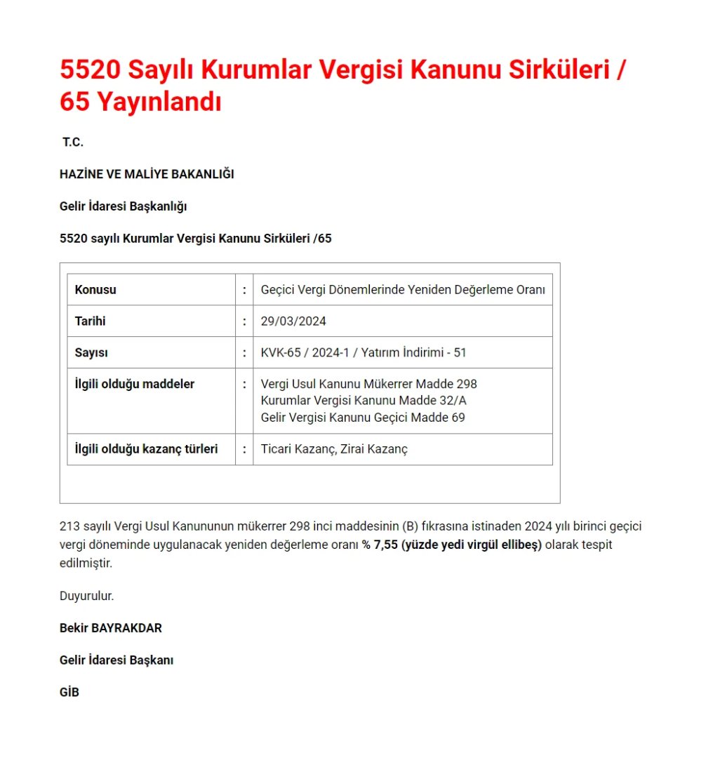 5520 Sayılı Kurumlar Vergisi Kanunu Sirküleri / 65 Yayınlandı muhasebetr.com/guncelmevzuat/…