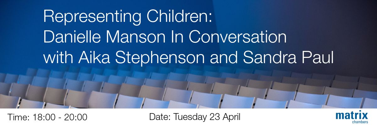 On Tuesday 23 April, we are hosting 'Representing Children: @daniellejmanson ln Conversation with Aika Stephenson and Sandra Paul'. Together, they will explore the reality of representing children in the criminal justice system. Click here to register: ow.ly/iXyk50RiObx