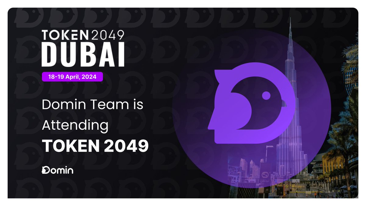 Team Domin is at @token2049 in Dubai! Join us to explore the latest in crypto trends and developments. Feel free to reach out if you'd like to chat about how Domin is building infrastructure for DApps to seamlessly connect to real-world data, decentralized commerce, and more!