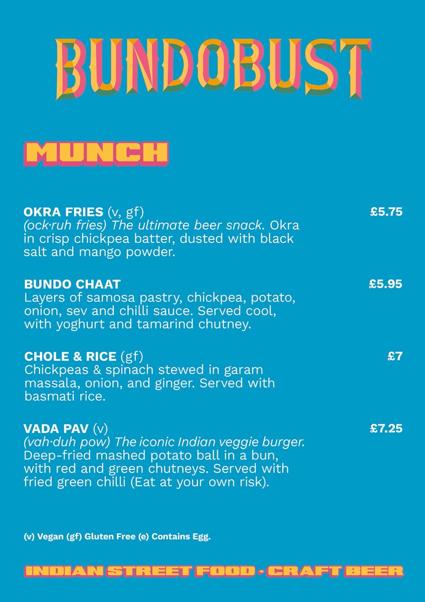 Here's the menu for tonight's Gather: The Remasters – courtesy of @BundobustBham 

See you later?

🎟️Get your tickets here: birminghamdesignfestival.org.uk/whats-on/event…