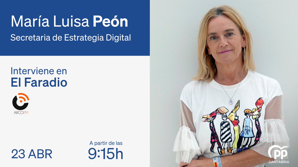 📻 @marialpeon participa hoy en la tertulia de @elfaradio, en @ArcoFMCantabria 👉En directo en el 87.7 FM y online en arcofm.com