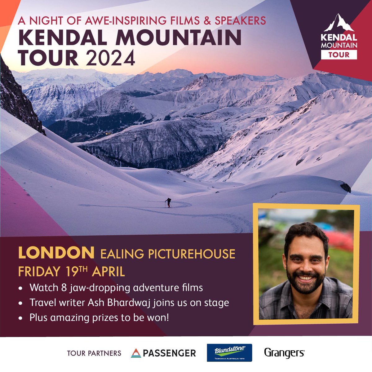 Don't forget tomorrow's #KendalMountainTour2024 @EalingPH 🏔️ @AshBhardwaj will be discussing our motivations for travel with award-winning films & journeys through stunning landscapes! #WhyWeTravel Tickets here 👉 ow.ly/eIUx50Rh4HI